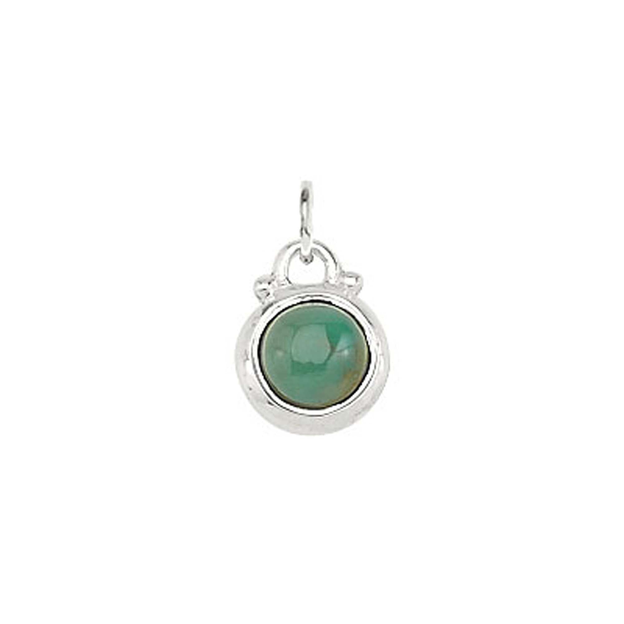 December -- Turquoise Birthstone Charm in Silver - FINAL SALE