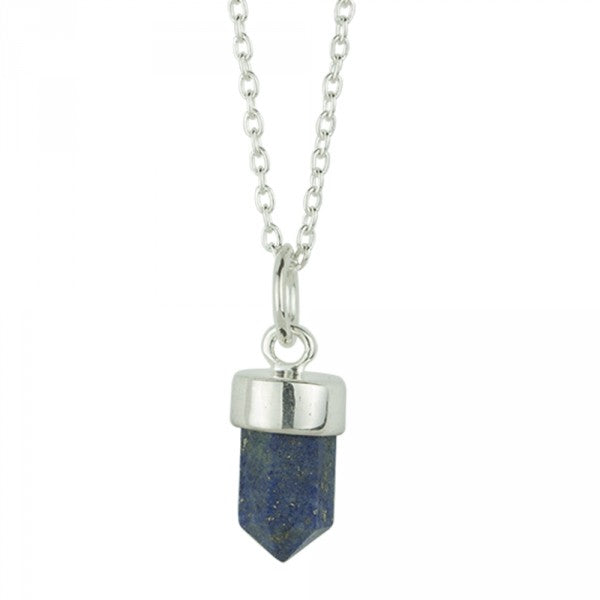 Prism Point Necklace In Silver And Lapis - FINAL SALE