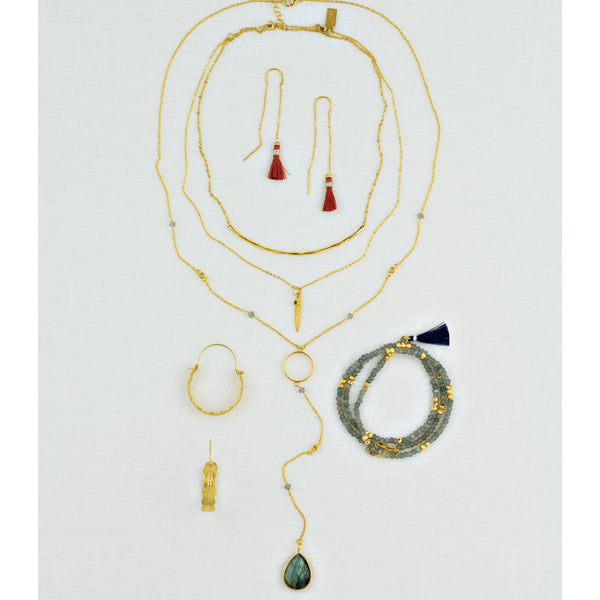 Raw Diamond Anlace Necklace in Gold - FINAL SALE