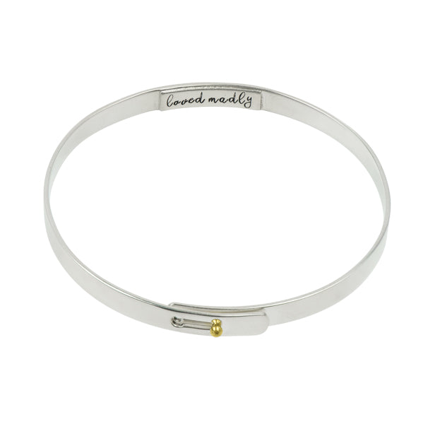 Message in a Bangle Bracelet - "Loved Madly" - FINAL SALE