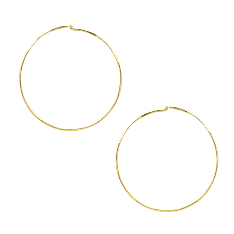 Twisted Sleeper Hoops in Gold - 2"