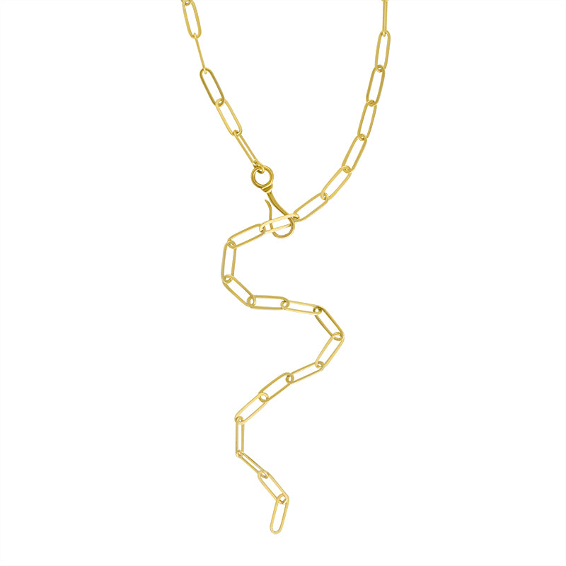 Large Link Paperclip Chain Necklace in Gold - 18" L