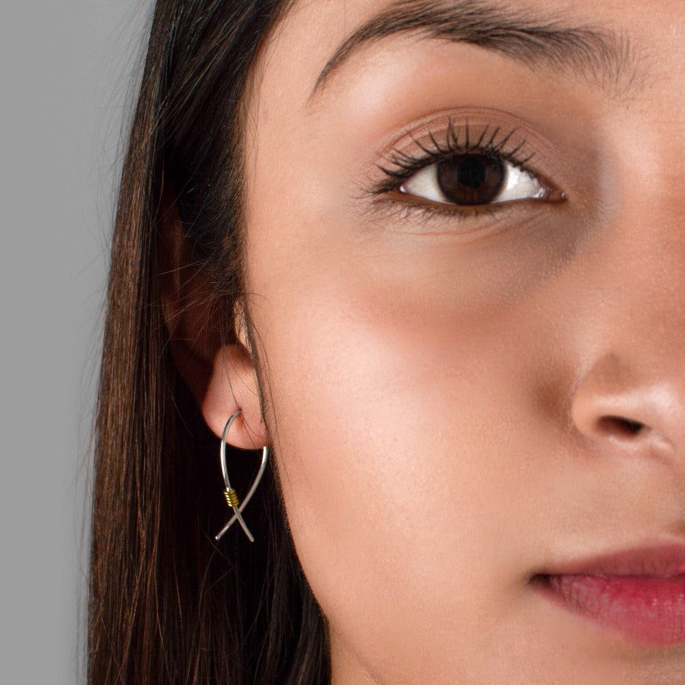 Do The Twist Earrings in Gold & Silver - Small