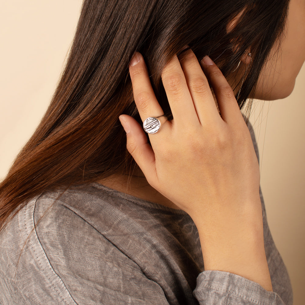 Elements Signet Ring - Go with the Flow in Silver - FINAL SALE
