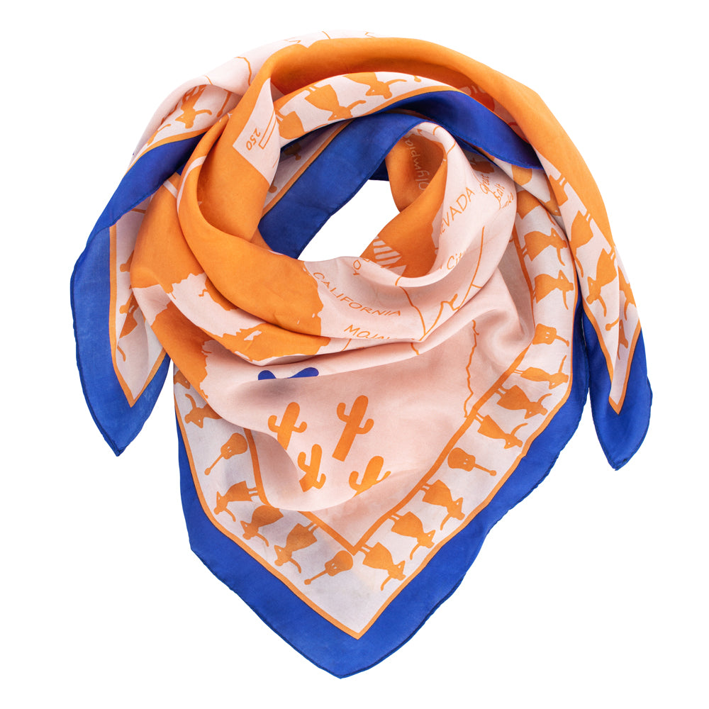 Vintage Pacific Ocean Map Silk Scarf