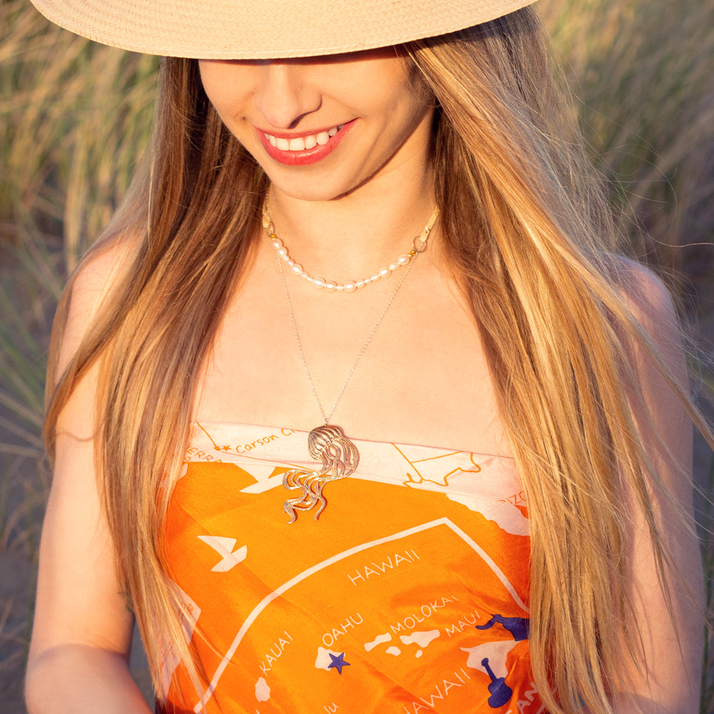 Vintage Pacific Ocean Map Silk Scarf