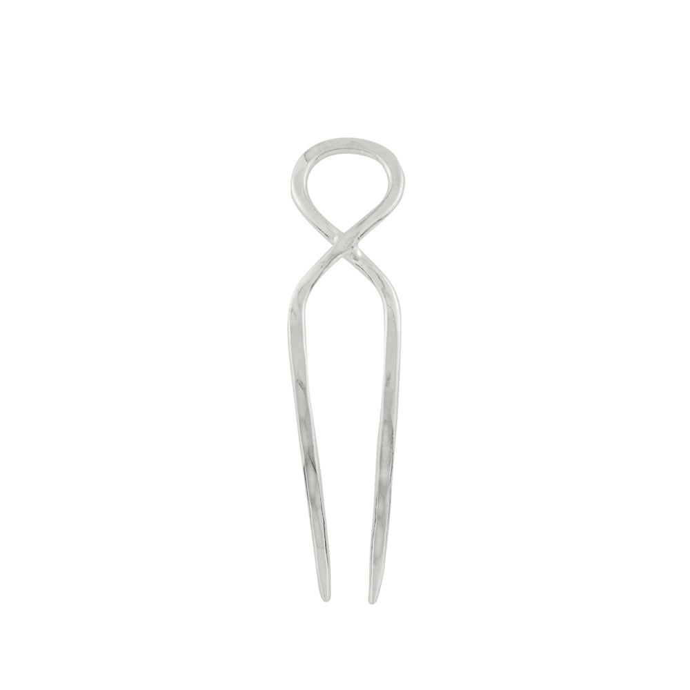Hourglass Hair Pin in Silver - Small - FINAL SALE