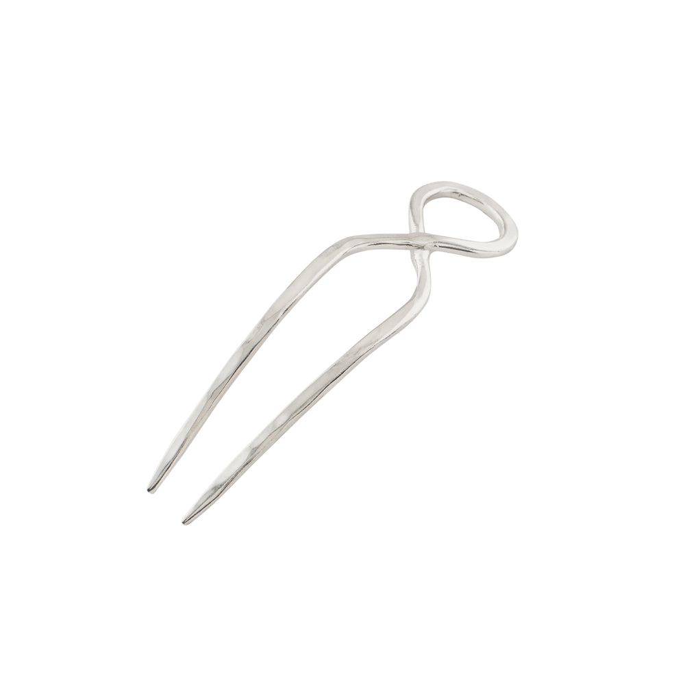 Hourglass Hair Pin in Silver - Small - FINAL SALE