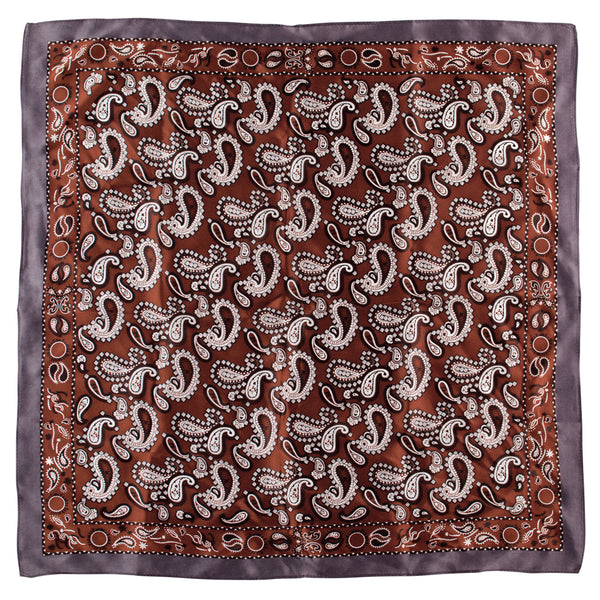erstklassig Bordered Silk Paisley Scarf - Copper Good Collective & The Pewter –