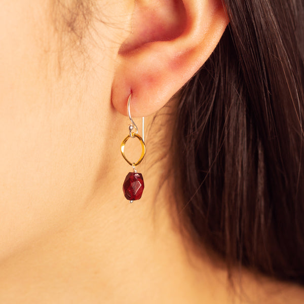 Garnet Orbit Earrings