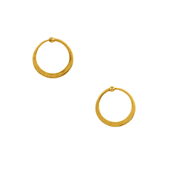 Hammered Hoops in Gold - 3/4"  | Available to Ship June 3, 2024