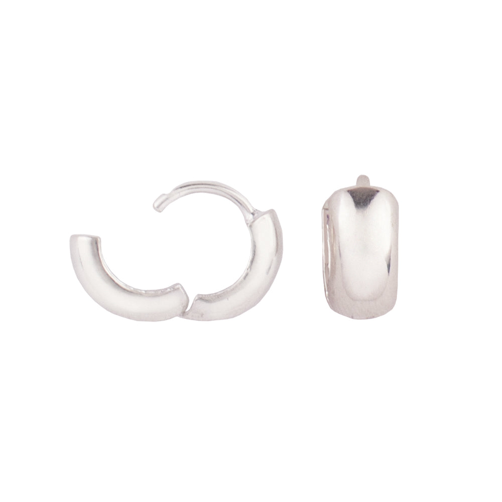 Low Profile Clicker Huggies in Silver - Wide