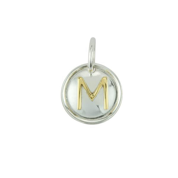 Two Tone Letter Charm - FINAL SALE