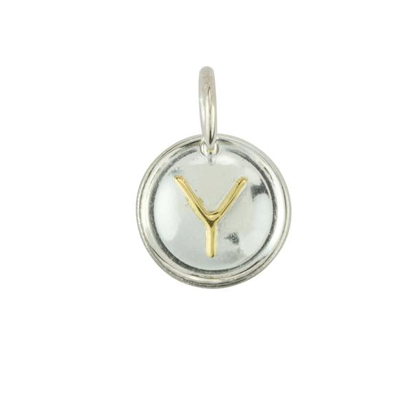 Two Tone Letter Charm - FINAL SALE