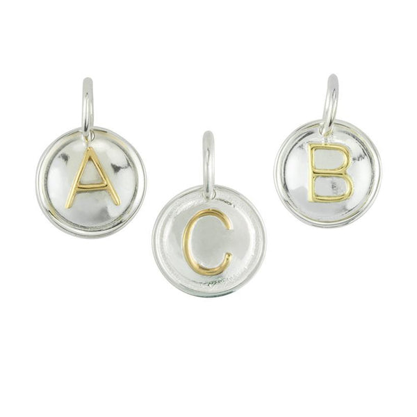 Two Tone Letter Charm Letter Charms by The Good Collective