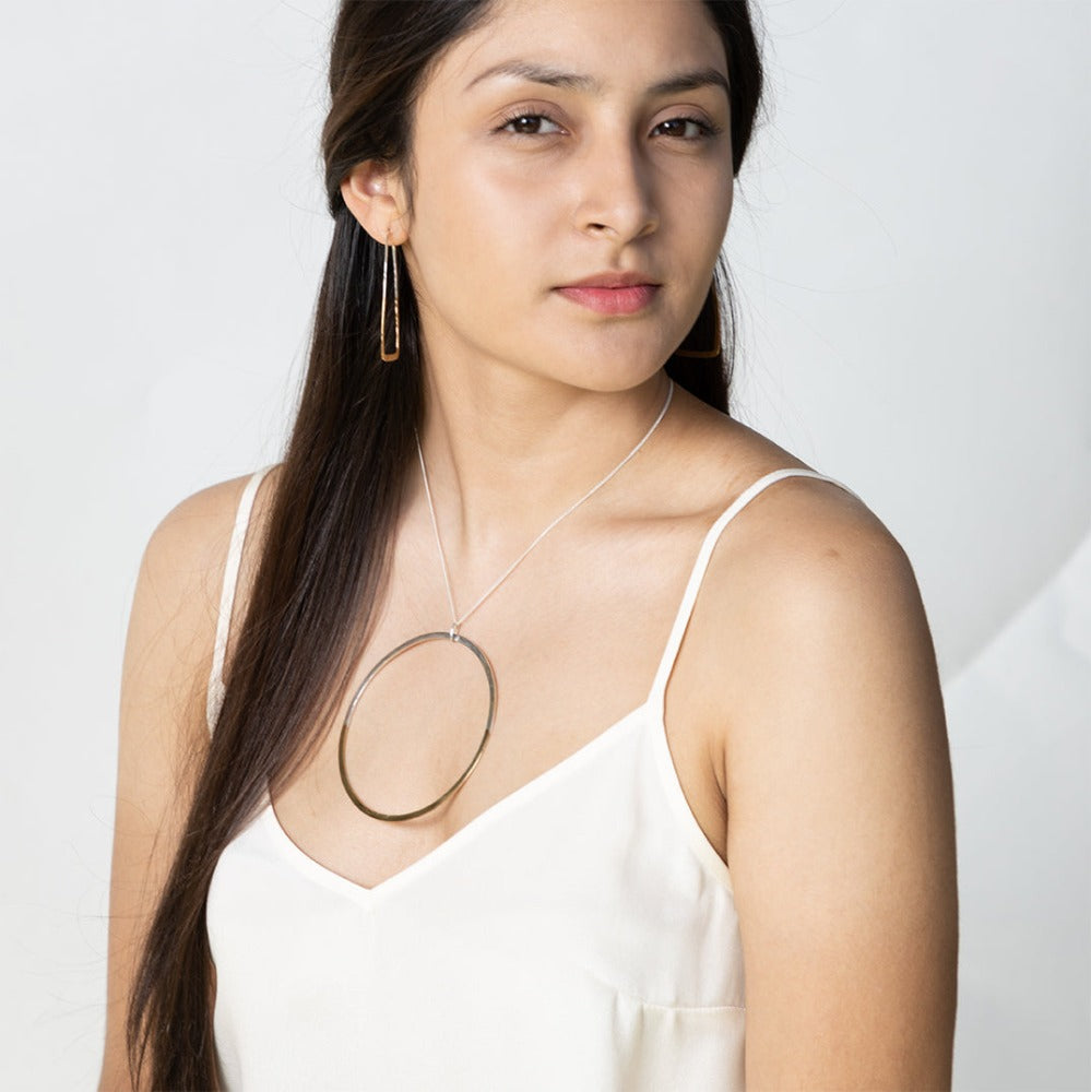 Gold Dipped Stirrup Hoops - Large - FINAL SALE