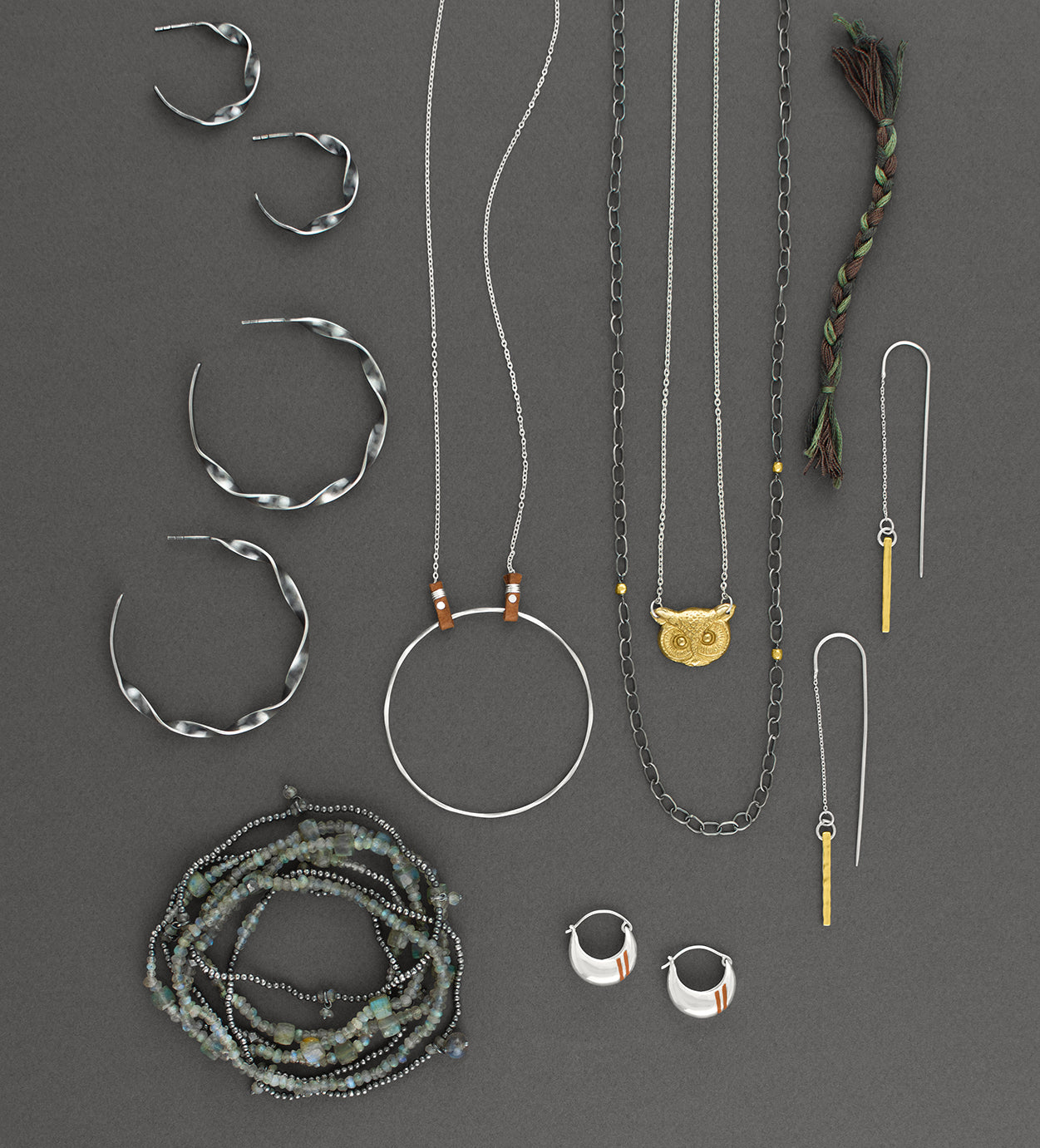 She's Twisty Hoops in Antiqued Silver - 2" - FINAL SALE