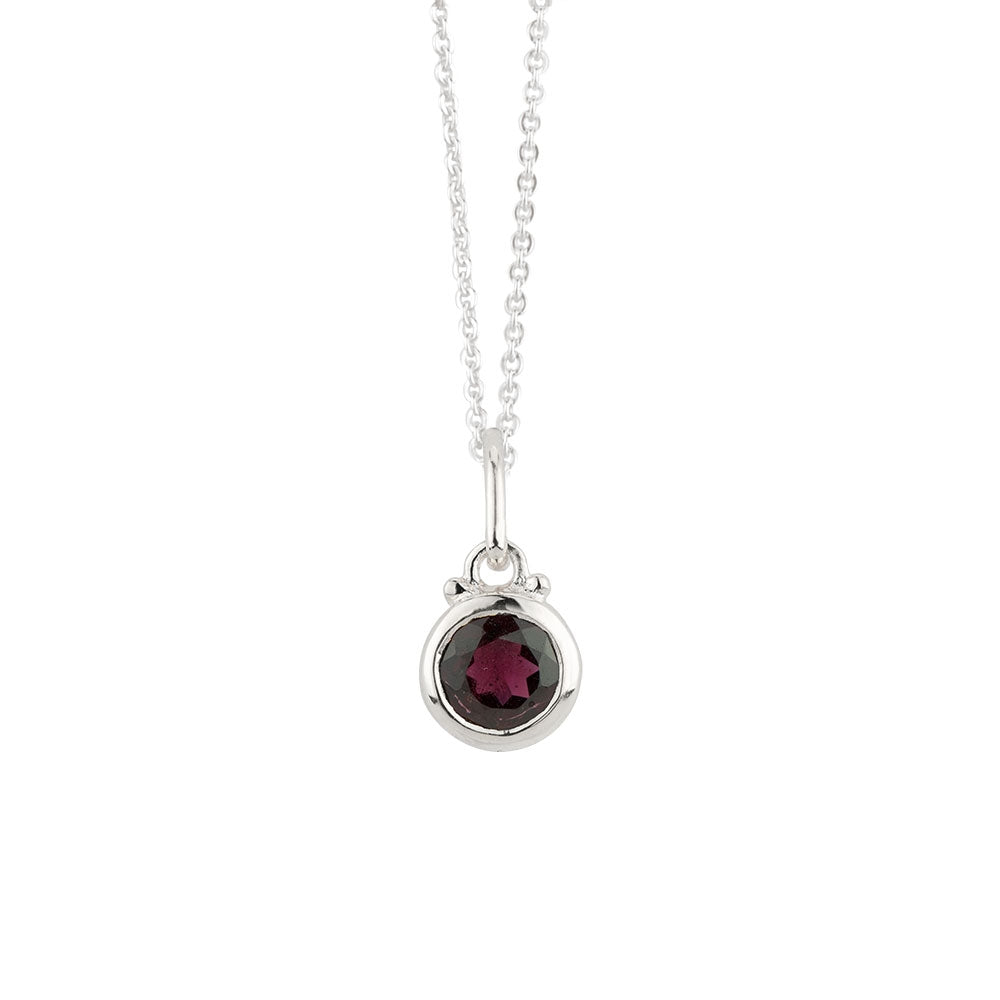 January Birthstone Charm Necklace in Silver - FINAL SALE