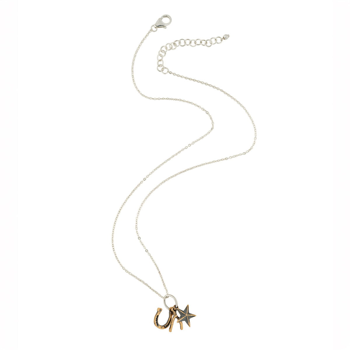 Lucky Charm Trio Necklace - Born Lucky in Bronze & Silver