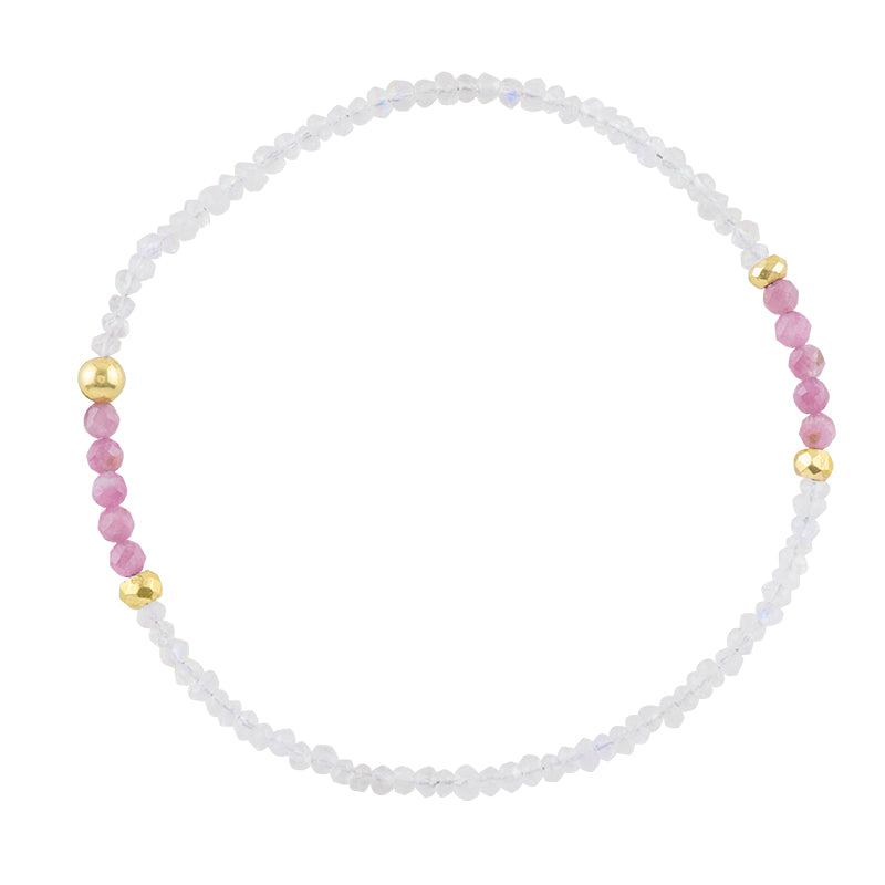 Pyrite's Booty Bracelet in Moonstone and Pink Tourmaline | Available to Ship March 18, 2026