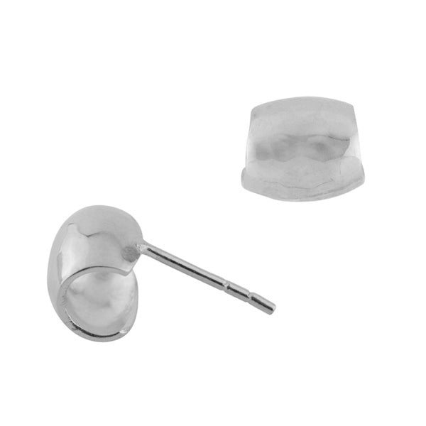 Hammered Huggies Earrings in Silver | Available to Ship September 10, 2026