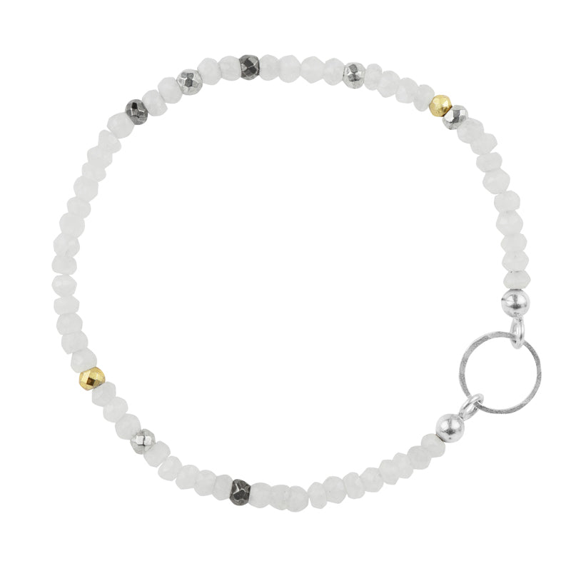 Pyrite's Booty Bracelet in Moonstone with Silver Ring