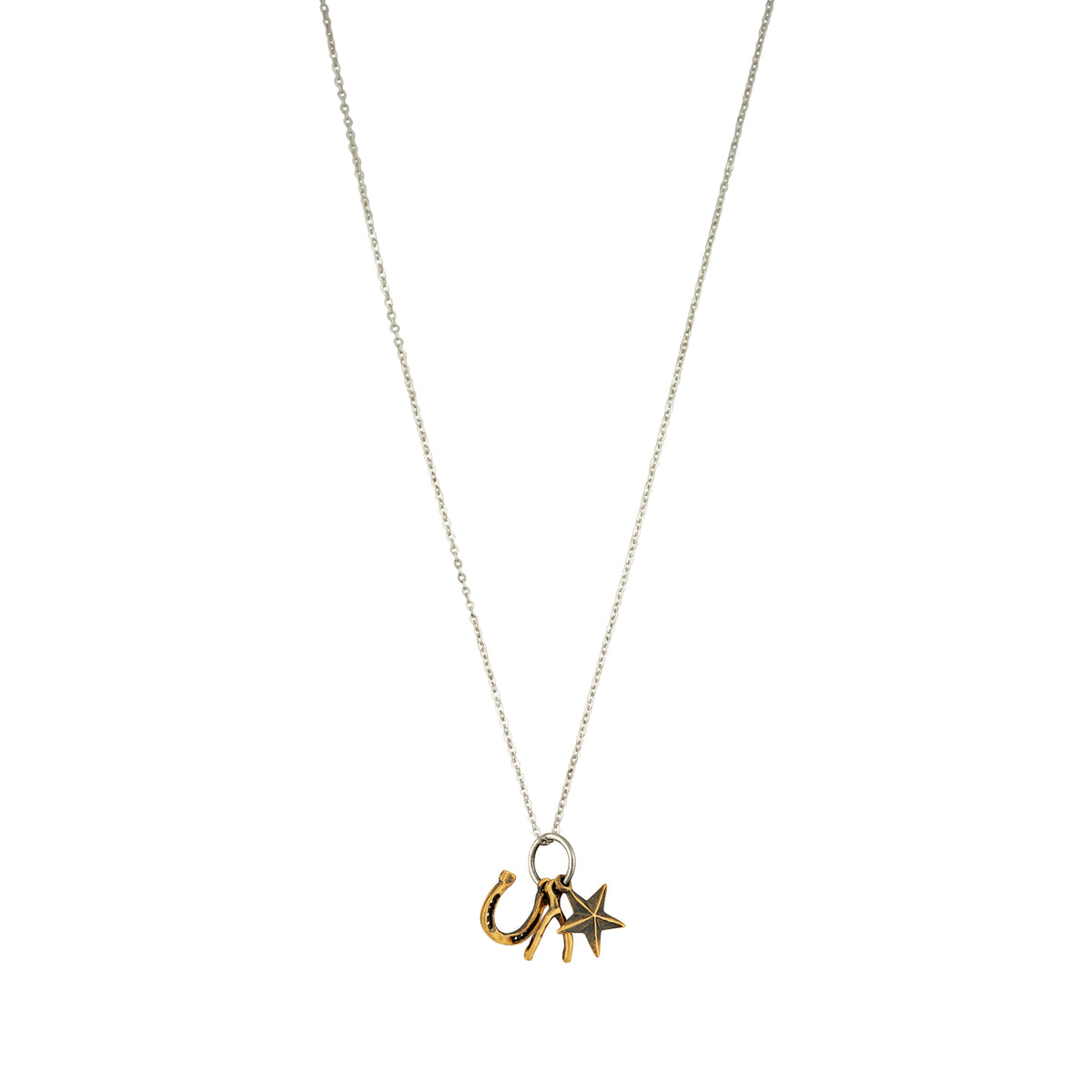 Lucky Charm Trio Necklace - Born Lucky in Bronze & Silver