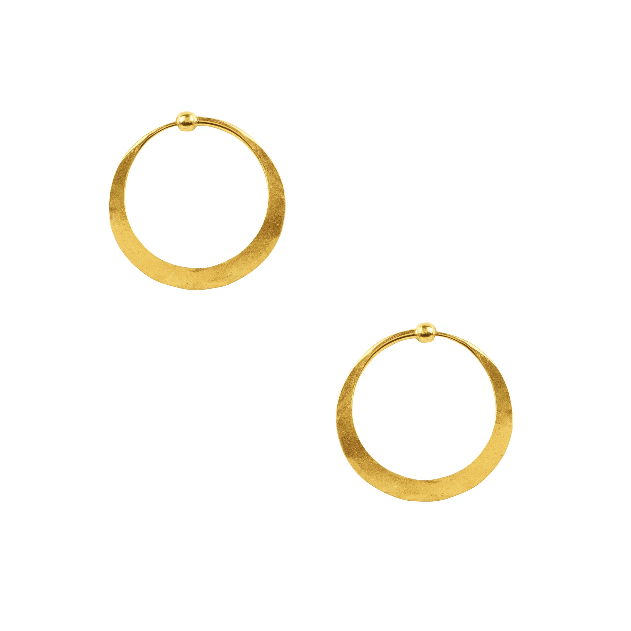 Hammered Hoops in Gold - 1" | Available to Ship July 23, 2026