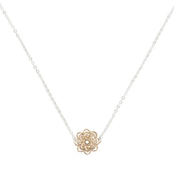 Petite Open Heart Mandala Necklace in Bronze