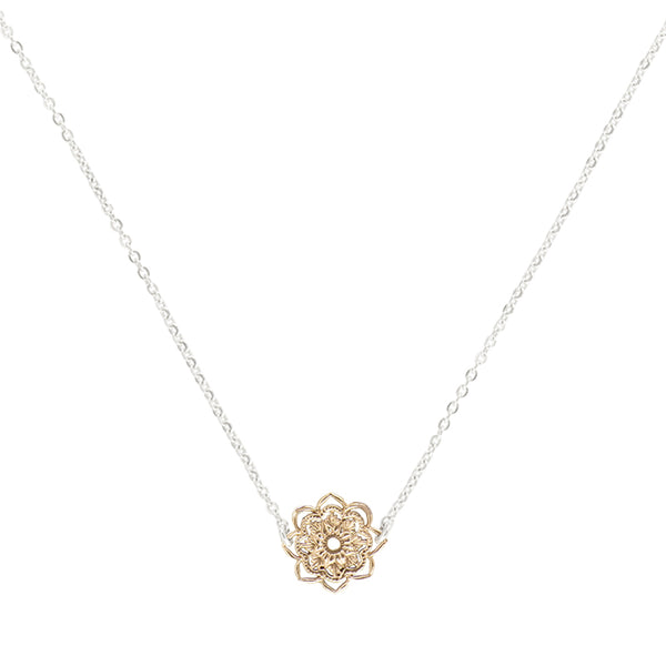 Petite Open Heart Mandala Necklace in Bronze