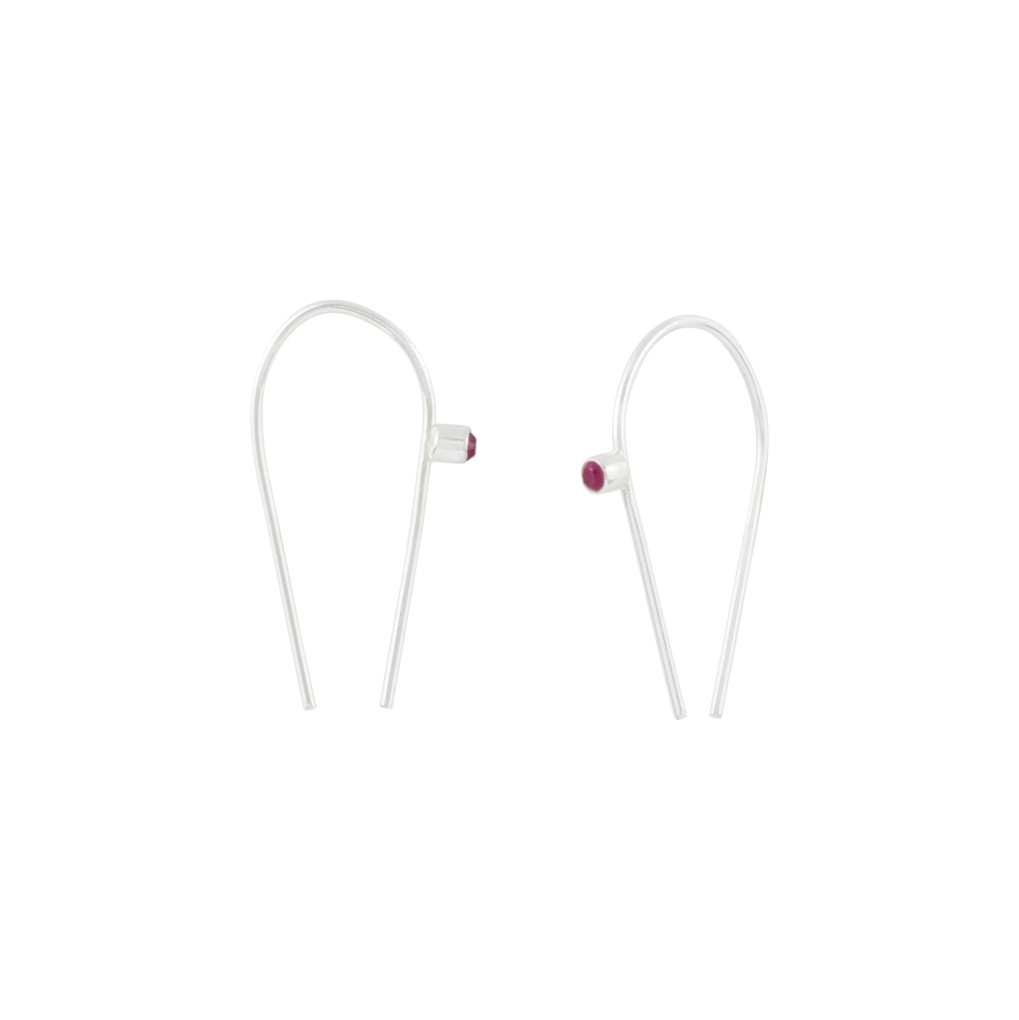 You're Hooked Earrings in Ruby and Silver - FINAL SALE
