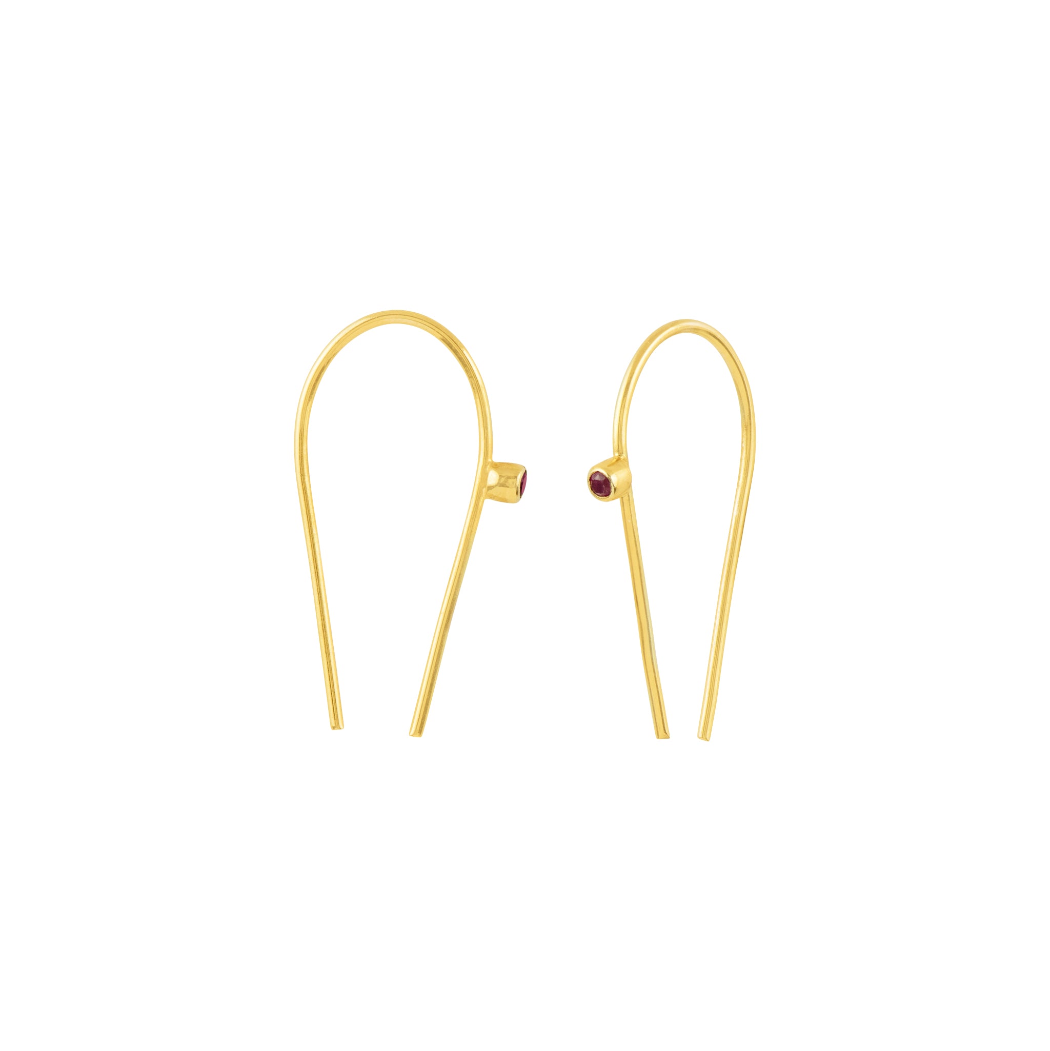 You're Hooked Earrings in Ruby and Gold - FINAL SALE
