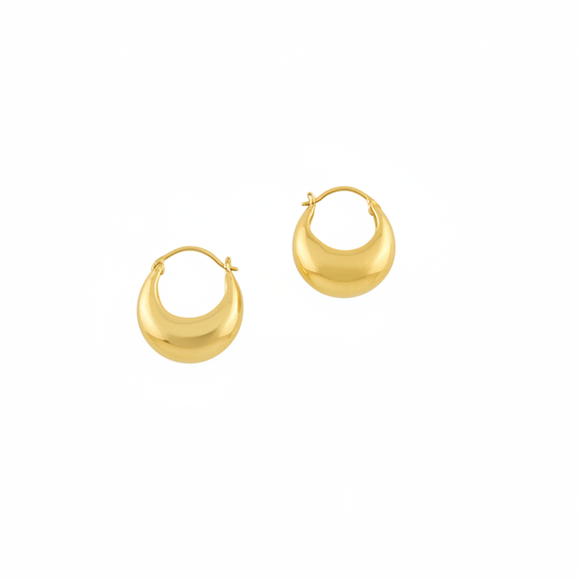 Chunky Huggie Hoops in Gold