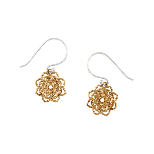 Petite Open Heart Mandala Earrings