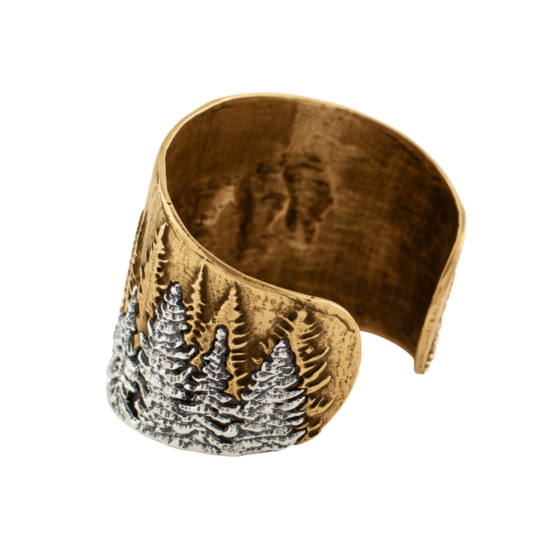 Treeline Cuff in Bronze with Silver - Wide