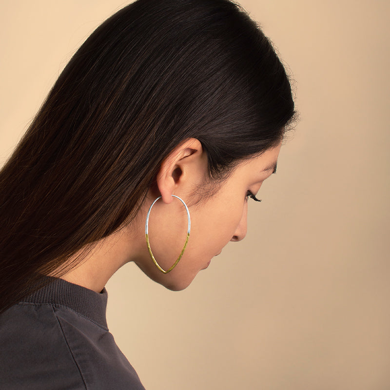 Gold Dipped Petal Hoops - 2 1/2" - FINAL SALE