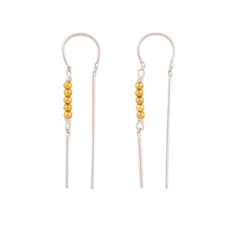 Beaded Dancer Threaders in Silver & Gold - 1 1/2" L