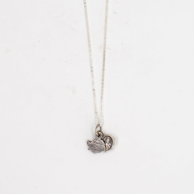 Vintage Saint Medal Saint Teresa Rose Bud Locket v215
