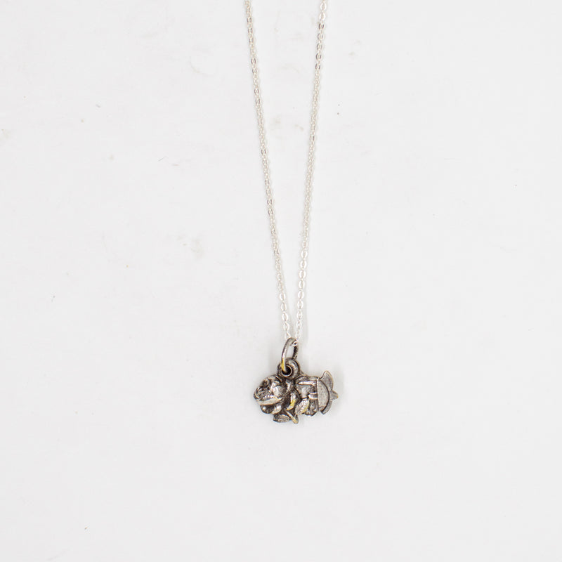 Vintage Saint Medal Saint Teresa Rose Bud Locket v215