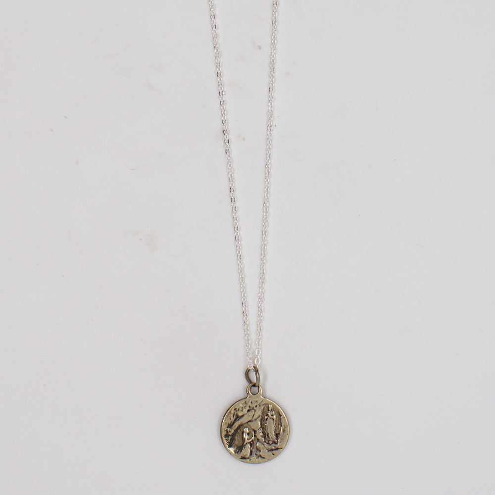 Vintage Saint Medal Mary Lourdes v250