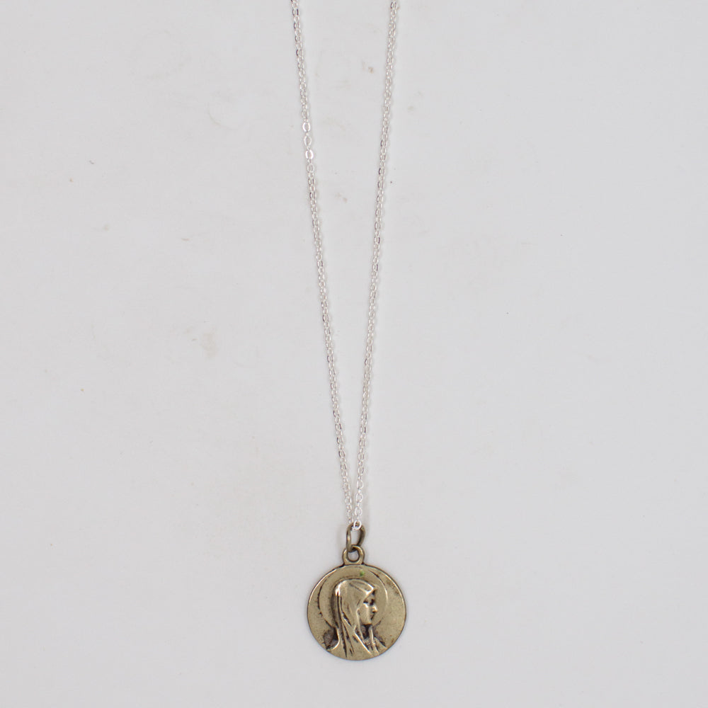 Vintage Saint Medal Mary Lourdes v250