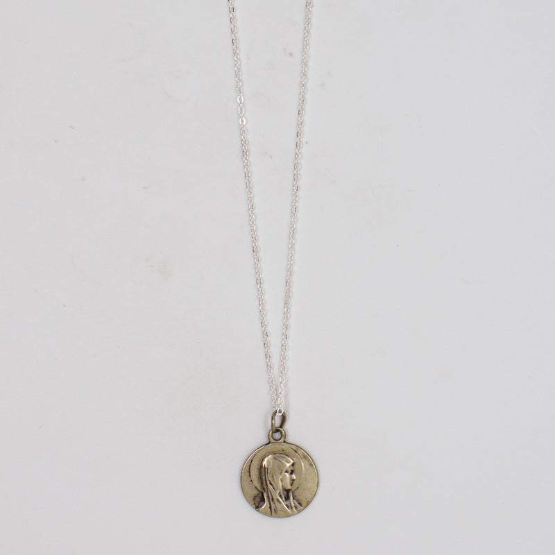 Vintage Saint Medal Mary Lourdes v250