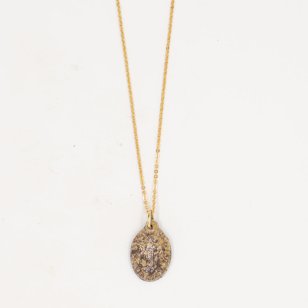 Vintage Saint Medal Miraculous Mary v289
