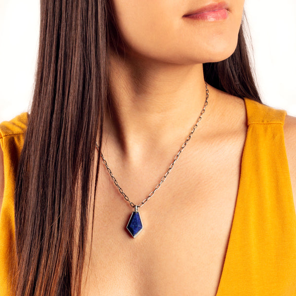 Lapis Shield Necklace
