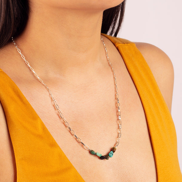 Rough & Tumble Turquoise Paper Chain Necklace