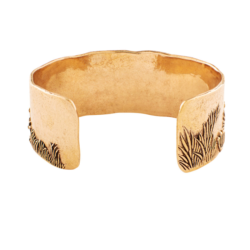 Wildflower Cuff Bracelet in Bronze with Silver Accents