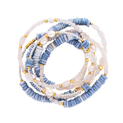 Blue Sky & Silver Linings Stretch Bracelet Set