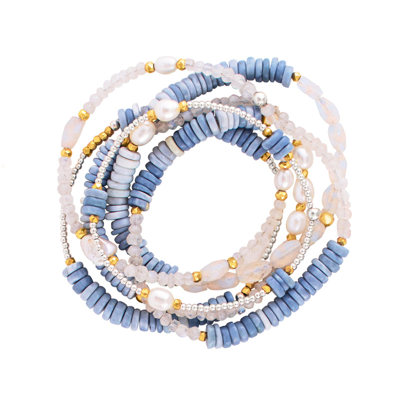 Blue Sky & Silver Linings Stretch Bracelet Set