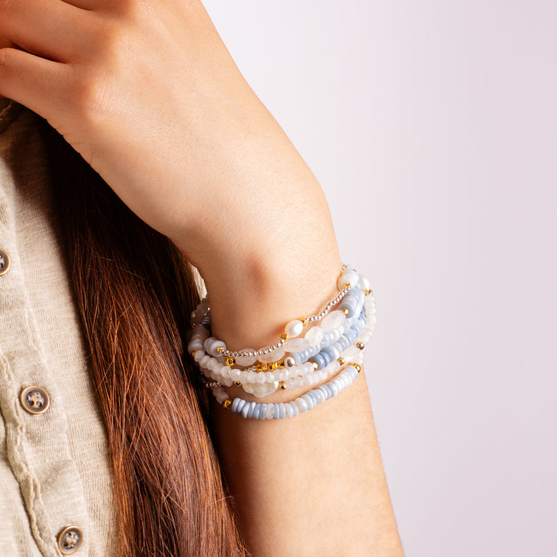 Blue Sky & Silver Linings Stretch Bracelet Set