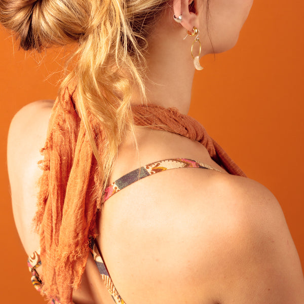 Indispensable Linen Wrap - Sunset Orange